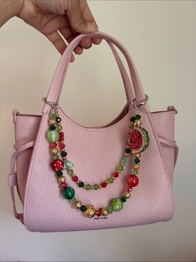 Green and Red Crystal Watermelon Beaded Bag Chain